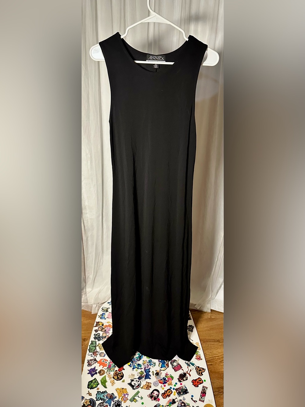 Vintage 90s Casual Corner Annex Black Sleeveless Maxi Dress Large